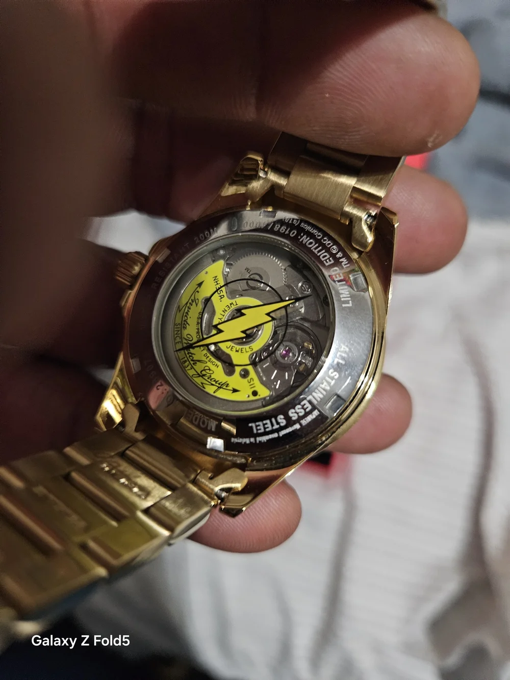 Invicta Women's Gold-Tone Marvel Flash Automatic with Red Dial Accent